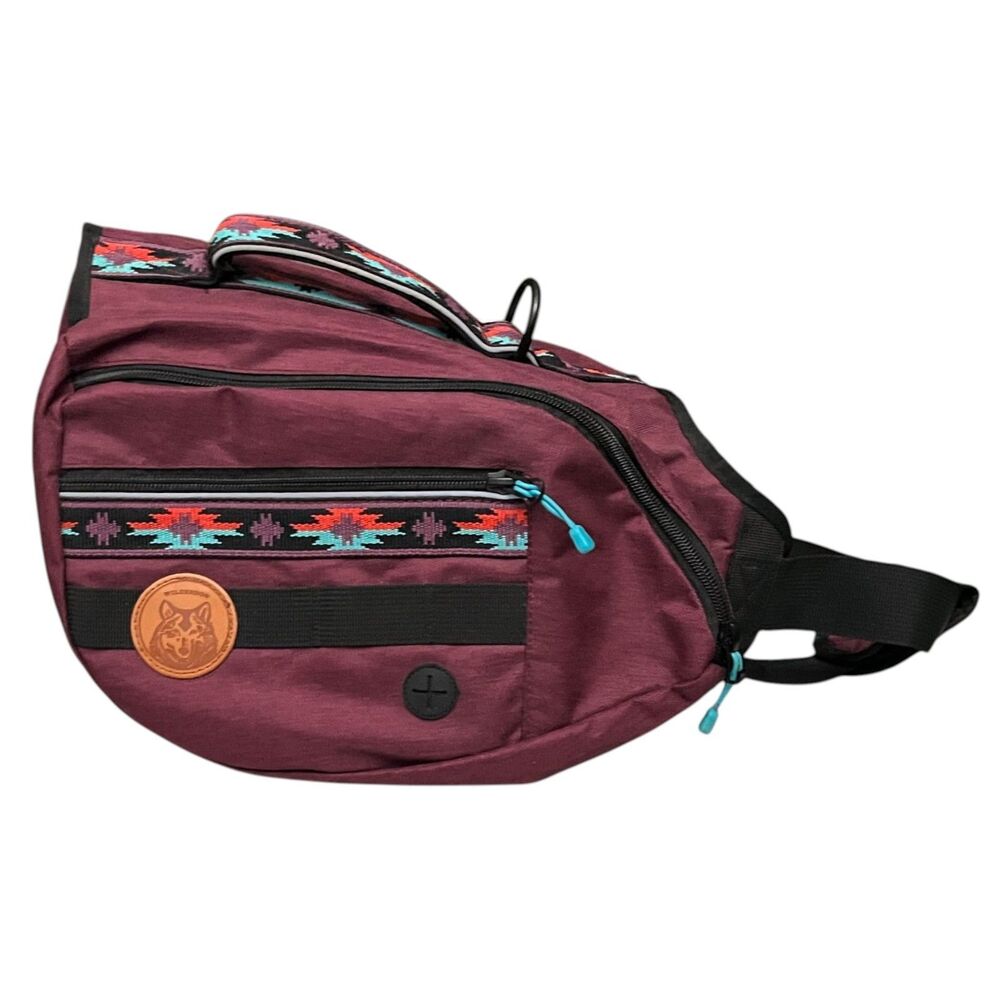 Wilderdog Dog Backpack Medium Burgundy Trail Hiking Saddle Bag Camping Pack